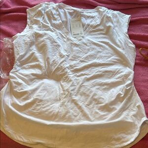 Athleta White V-Neck Top